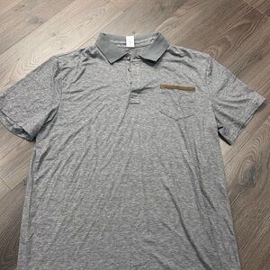 Amazon Gray Polo Shirt with Brown Accent